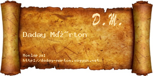 Daday Márton névjegykártya