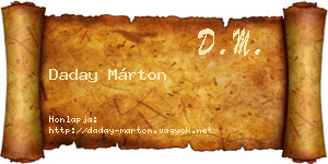 Daday Márton névjegykártya